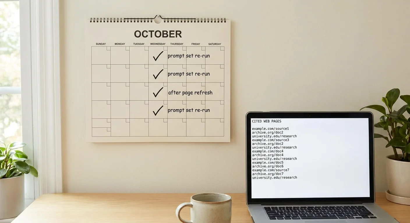 a simple wall calendar with recurring weekly check marks labeled prompt set