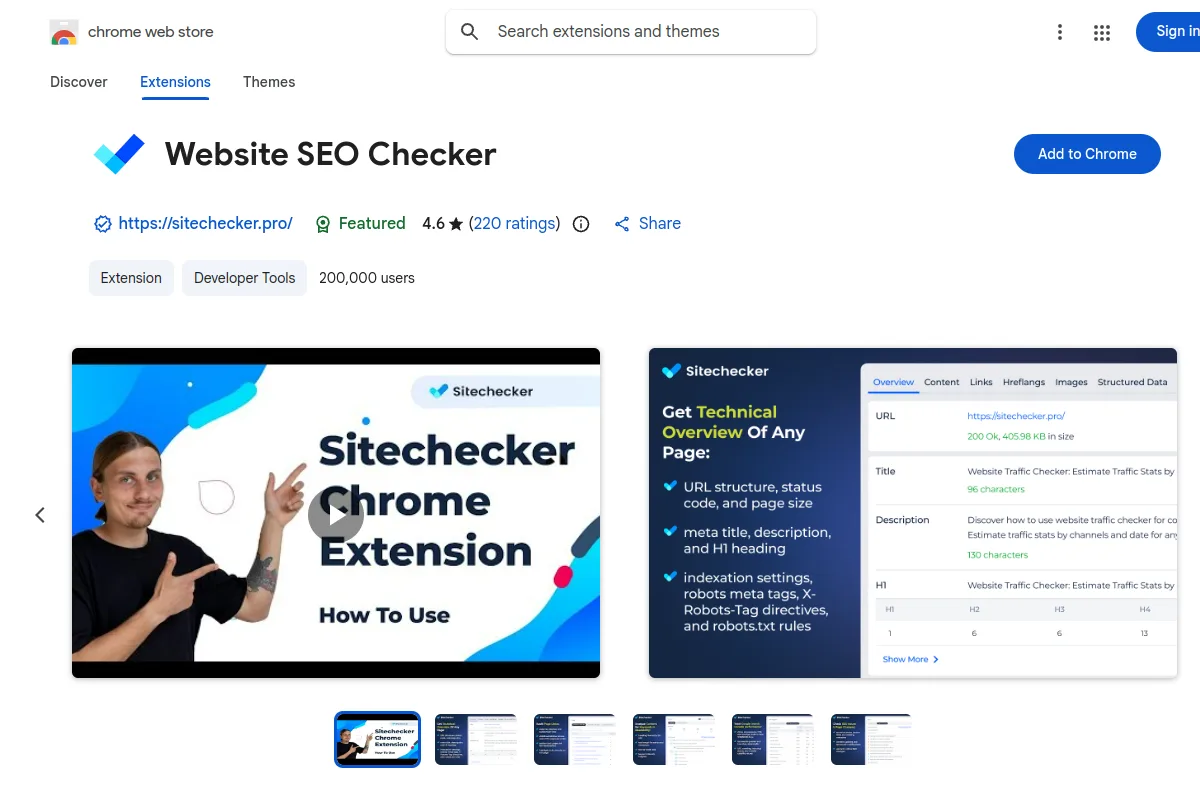 Website screenshot of chromewebstore.google.com