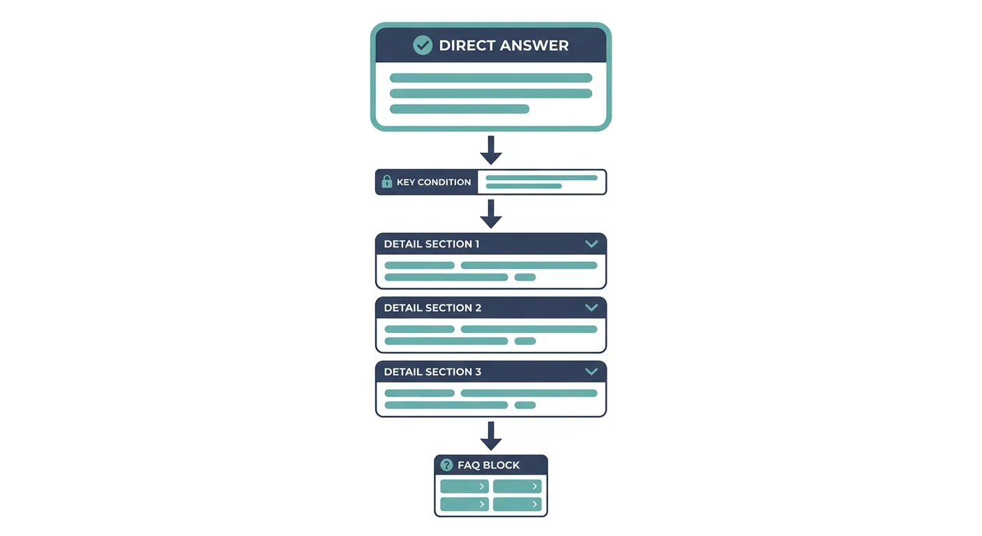 clean flat-style diagram of a single blog post layout, with a highlighted