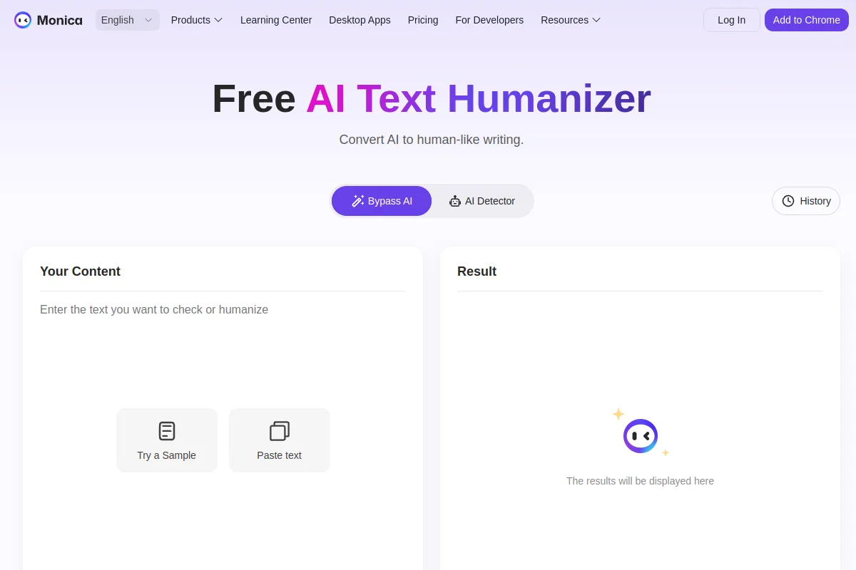 Website screenshot of monica.im