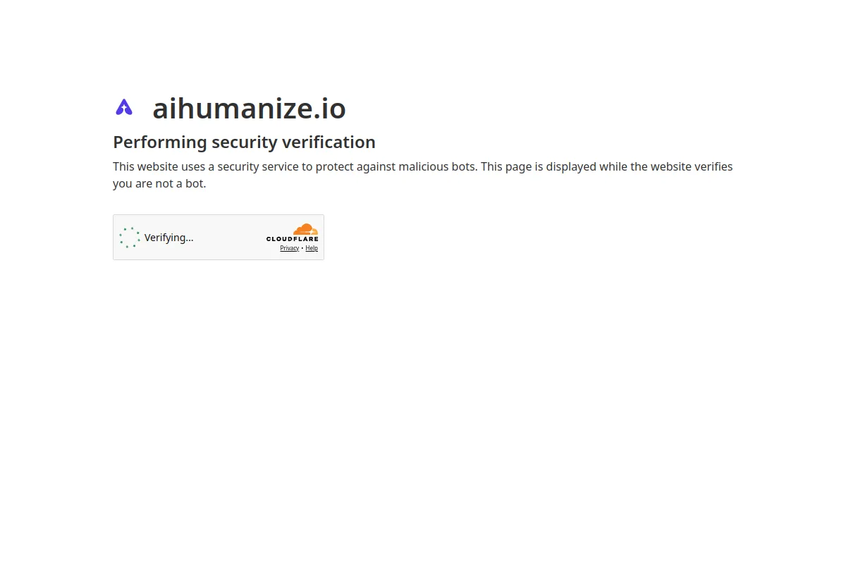 Website screenshot of aihumanize.io